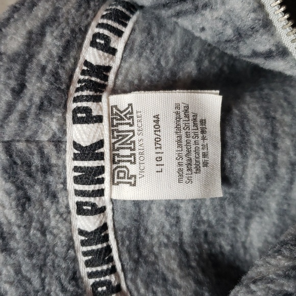 VS PINK | Quarter-zip Pullover Hoodie with Embroidered Classic Dog Logo Y2K - Picture 2 of 10